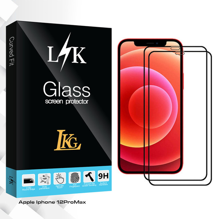 محافظ صفحه نمایش ال کا جی مدل LK Glass مناسب برای گوشی موبایل اپل Iphone 12ProMax بسته دو عددی