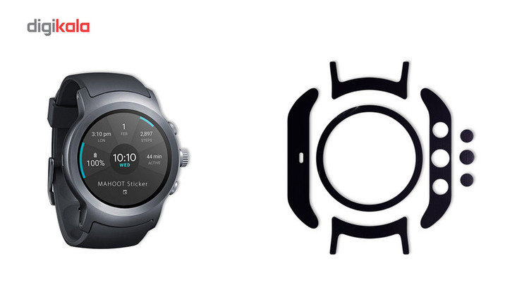 بسته 2 عددی برچسب ماهوت مدل Black-color-shades Special مناسب برای ساعت هوشمند LG Watch Sport