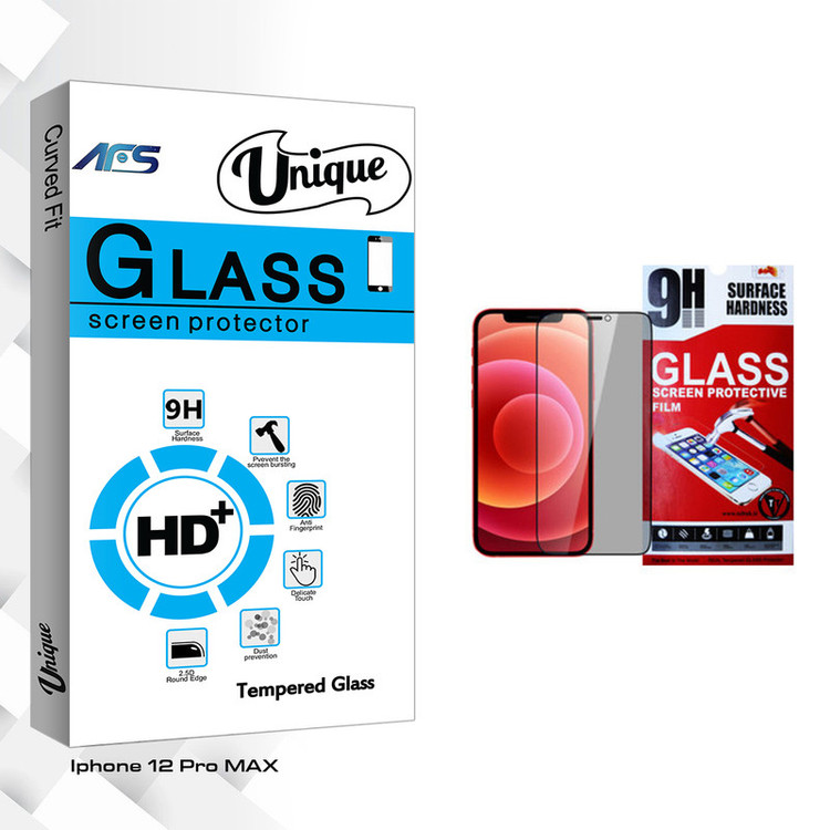 محافظ صفحه نمایش حریم شخصی ای اف اس مدل Unique Glass مناسب برای گوشی موبایل اپل Iphone 12 Pro MAX