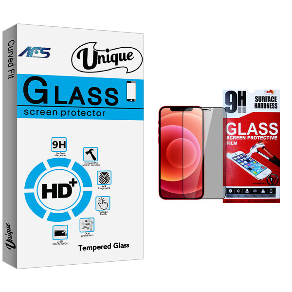 محافظ صفحه نمایش حریم شخصی ای اف اس مدل Unique Glass مناسب برای گوشی موبایل اپل Iphone 12 Pro MAX