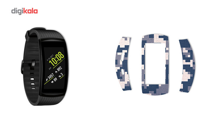 بسته 2 عددی برچسب ماهوت مدل Army-pixel Design مناسب برای ساعت هوشمند Samsung Gear Fit 2 Pro