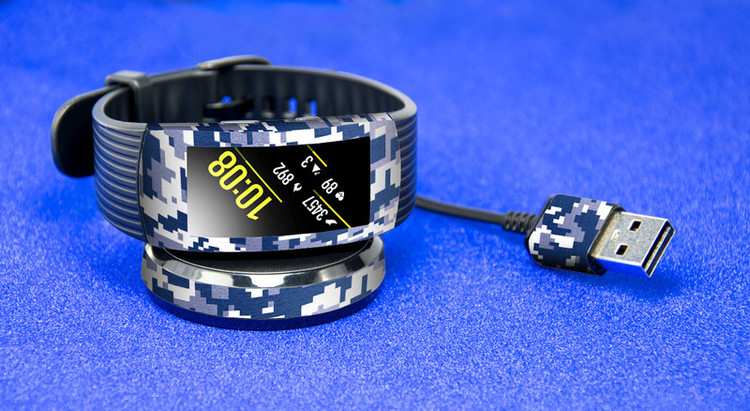 بسته 2 عددی برچسب ماهوت مدل Army-pixel Design مناسب برای ساعت هوشمند Samsung Gear Fit 2 Pro