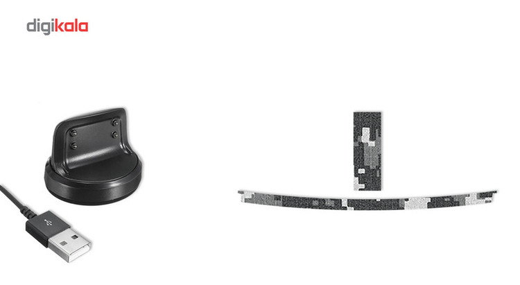 بسته 2 عددی برچسب ماهوت مدل Army-pixel Design مناسب برای ساعت هوشمند Samsung Gear Fit 2 Pro