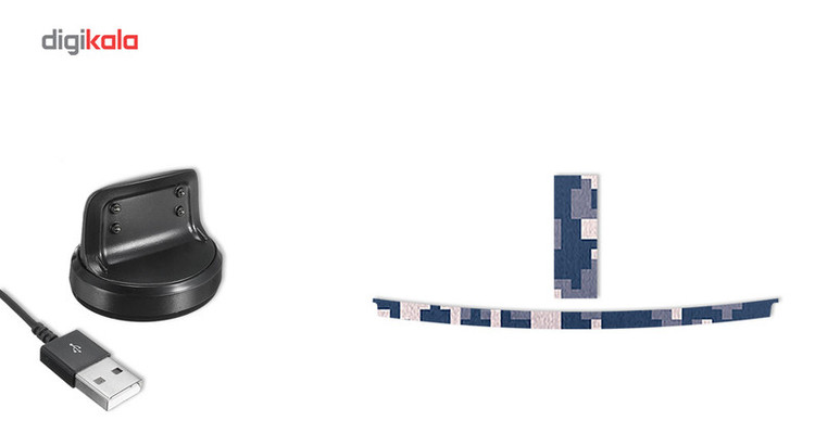 بسته 2 عددی برچسب ماهوت مدل Army-pixel Design مناسب برای ساعت هوشمند Samsung Gear Fit 2 Pro
