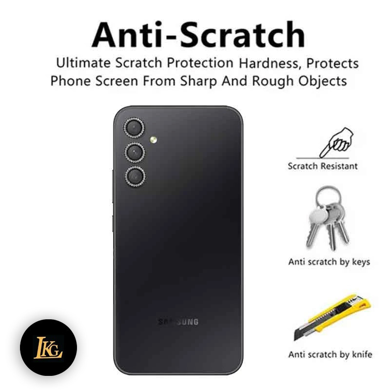 محافظ لنز دوربین ال کا جی مدل نگین دار مناسب برای گوشی موبایل شیائومی Poco M7 Pro