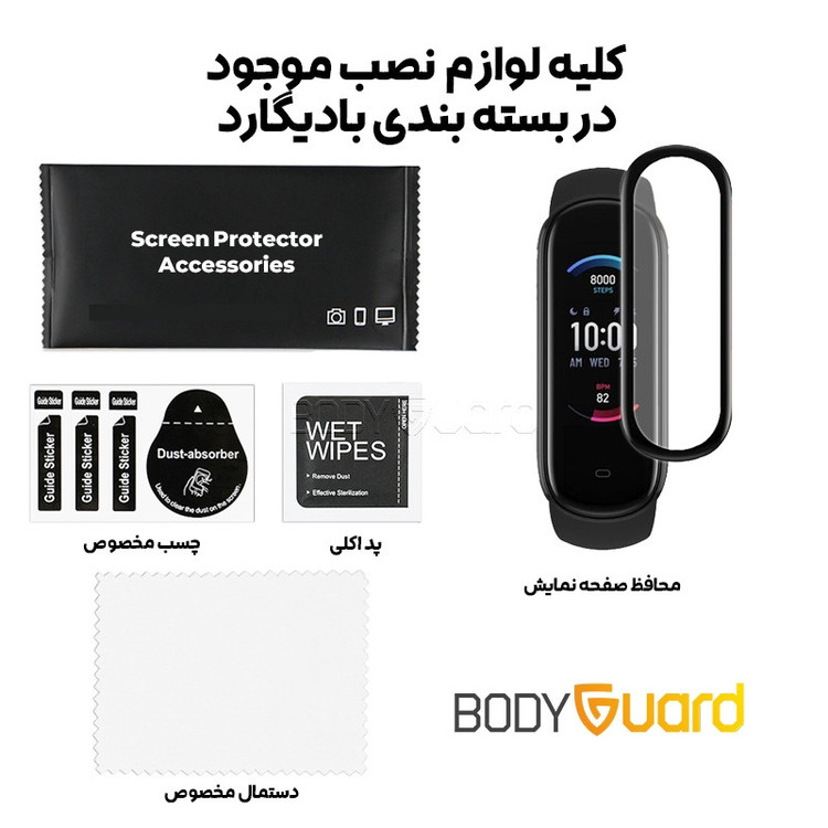 محافظ صفحه نمایش بادیگارد مدل PMMA مناسب برای ساعت هوشمند امیزفیت Amazfit Band 5