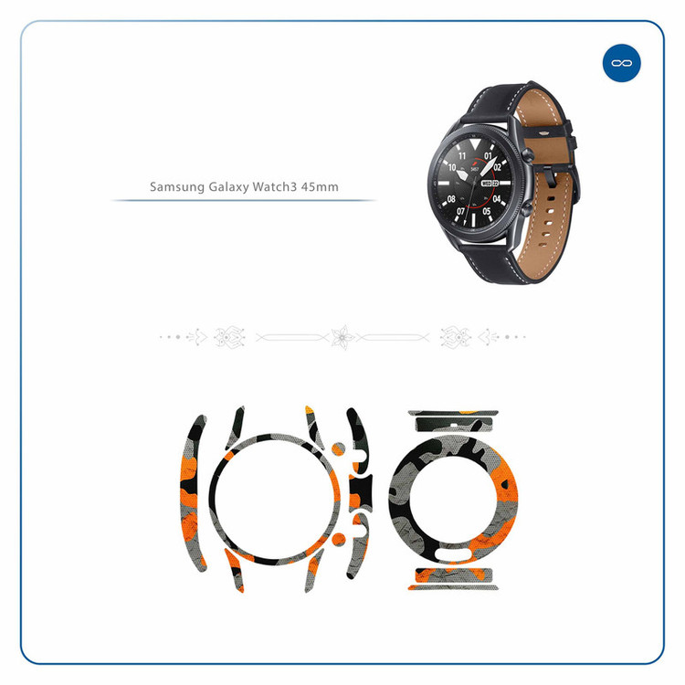 برچسب ماهوت طرح Autumn-Army مناسب برای ساعت هوشمند سامسونگ Galaxy Watch3 45mm