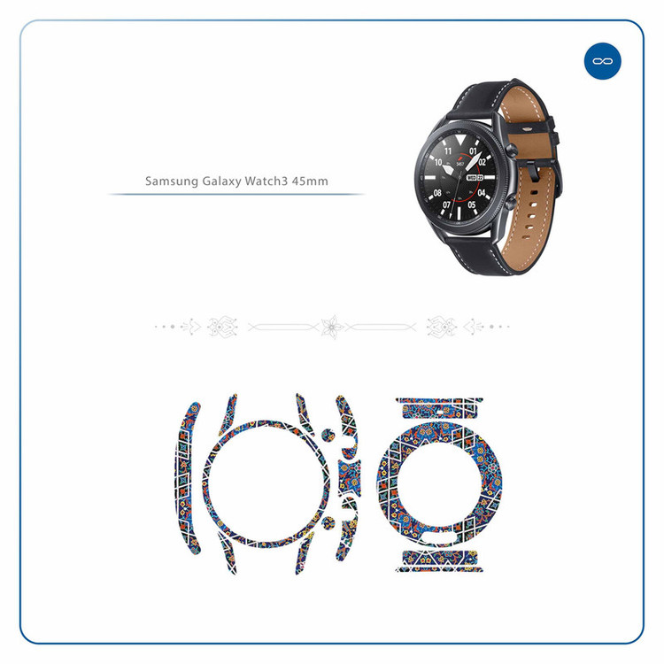 برچسب ماهوت طرح Iran-Tile6 مناسب برای ساعت هوشمند سامسونگ Galaxy Watch3 45mm