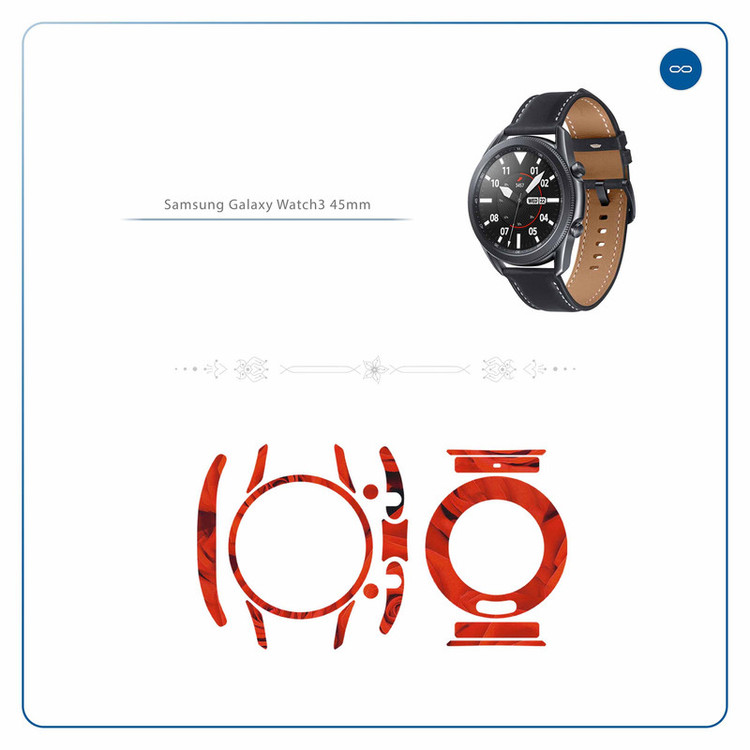 برچسب ماهوت طرح Red-Flower مناسب برای ساعت هوشمند سامسونگ Galaxy Watch3 45mm