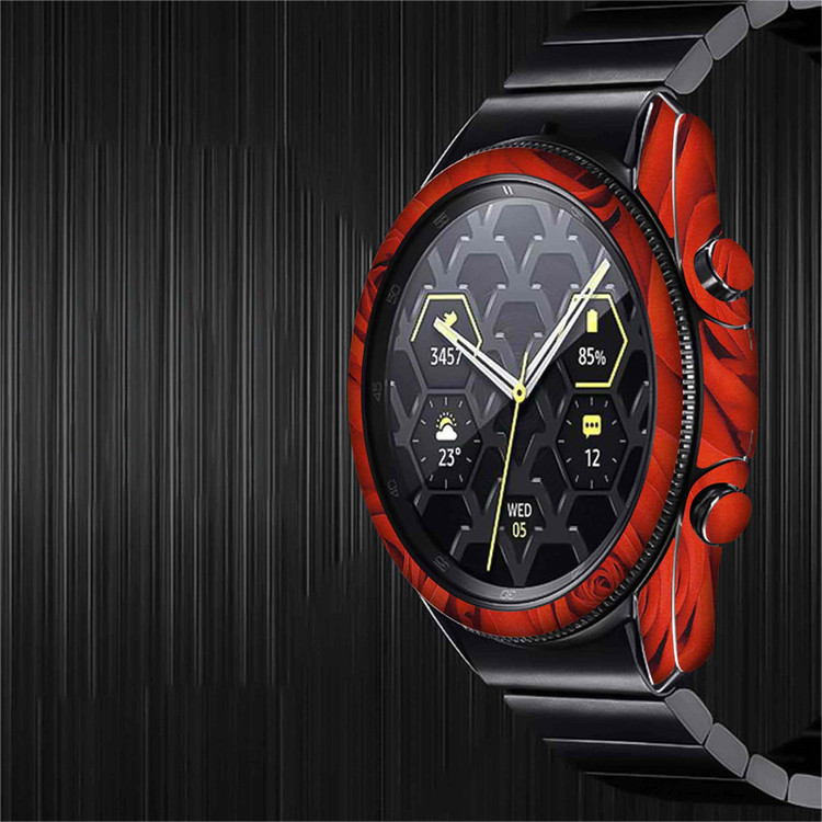 برچسب ماهوت طرح Red-Flower مناسب برای ساعت هوشمند سامسونگ Galaxy Watch3 45mm