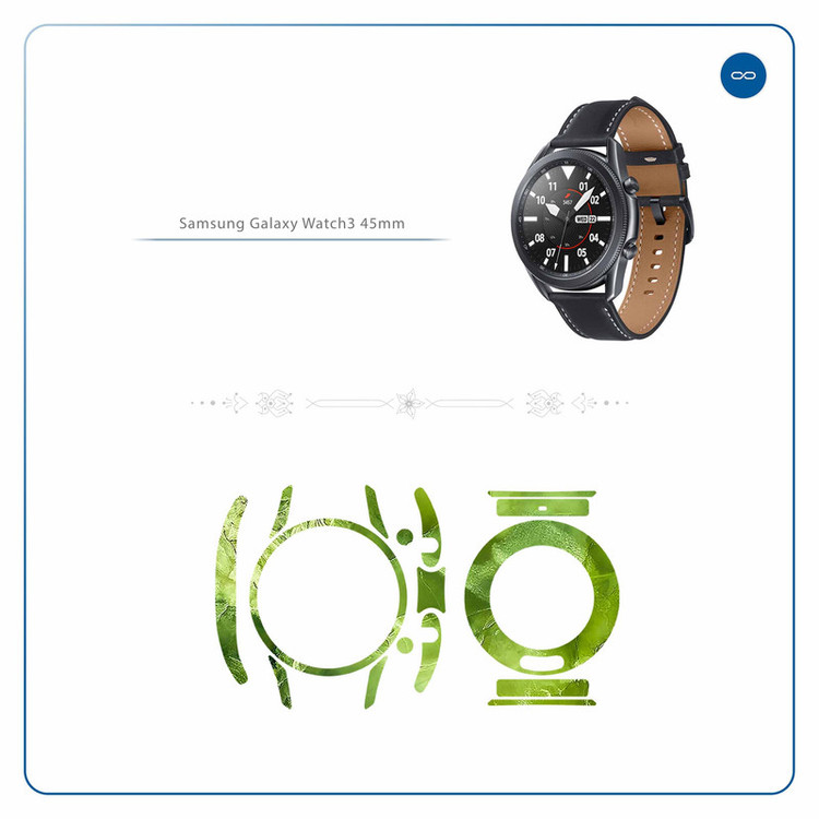 برچسب ماهوت طرح Green-Crystal-Marble مناسب برای ساعت هوشمند سامسونگ Galaxy Watch3 45mm
