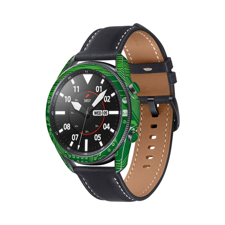 برچسب ماهوت طرح Green-Printed-Circuit-Board مناسب برای ساعت هوشمند سامسونگ Galaxy Watch3 45mm