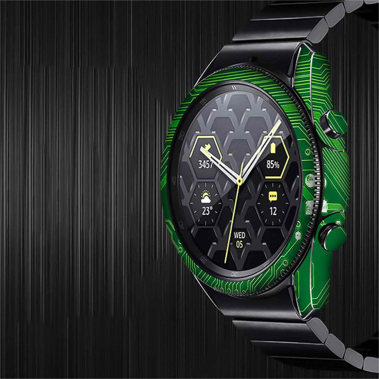 برچسب ماهوت طرح Green-Printed-Circuit-Board مناسب برای ساعت هوشمند سامسونگ Galaxy Watch3 45mm