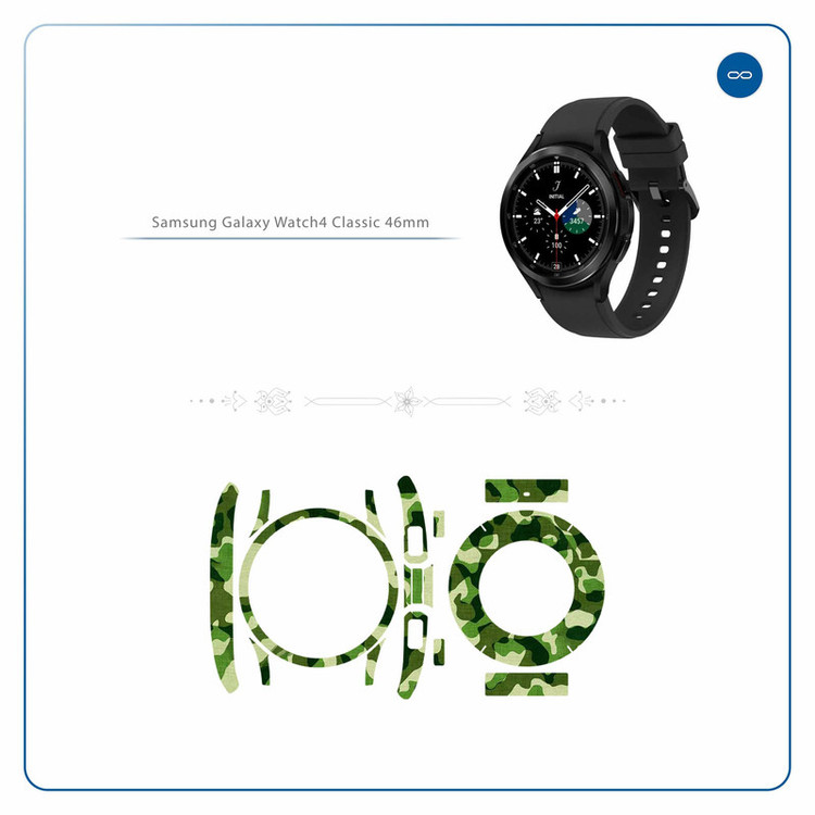برچسب ماهوت طرح Army-Green-2 مناسب برای ساعت هوشمند سامسونگ Watch4 Classic 46mm