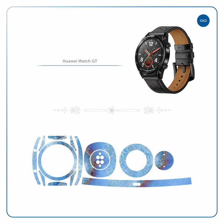 برچسب ماهوت طرح Blue-Ocean-Marble مناسب برای ساعت هوشمند هوآوی Watch GT