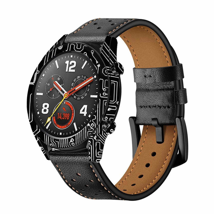 برچسب ماهوت طرح Black-Printed-Circuit-Board مناسب برای ساعت هوشمند هوآوی Watch GT