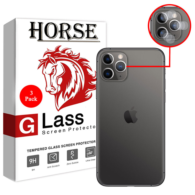 محافظ لنز دوربین هورس مدل UTF مناسب برای گوشی موبایل اپل iPhone 11 Pro بسته سه عددی