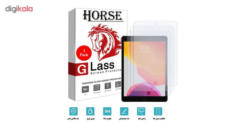 محافظ صفحه نمایش هورس مدل UCC مناسب برای تبلت اپل iPad 10.2 بسته سه عددی