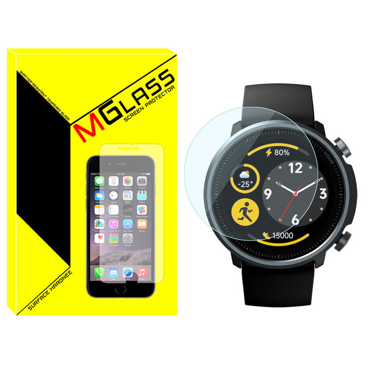 محافظ صفحه نمایش شیشهای امگلس مدل Glass-MG مناسب برای ساعت هوشمند میبرو A1