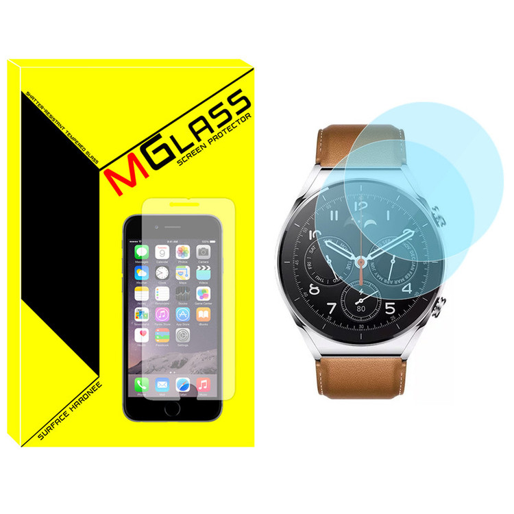 محافظ صفحه نمایش شیشهای امگلس مدل Glass-MG مناسب برای ساعت هوشمند شیائومی Watch S1 بسته دو عددی