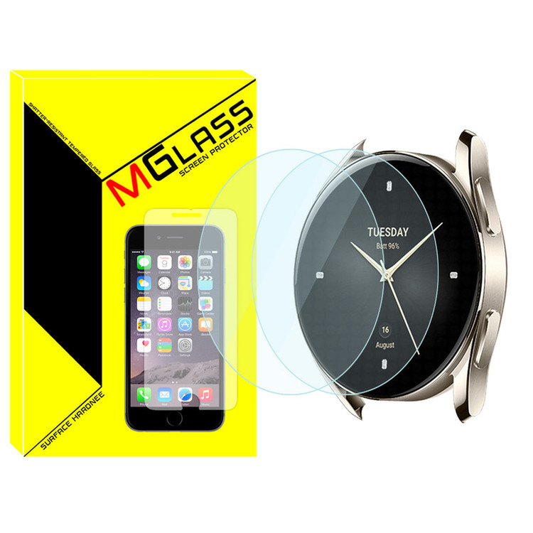 محافظ صفحه نمایش شیشهای امگلس مدل Glass-MG مناسب برای ساعت هوشمند شیائومی Watch S2 46mm بسته دو عددی