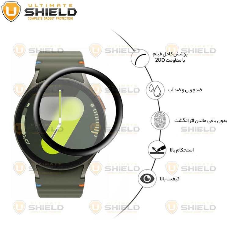 محافظ صفحه نمایش نانو آلتیمیت شیلد مدل Pmma-UL مناسب برای ساعت هوشمند سامسونگ Galaxy Watch FE بسته سه عددی