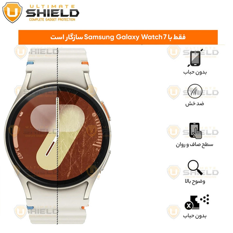 محافظ صفحه نمایش نانو آلتیمیت شیلد مدل Pmma-UL مناسب برای ساعت هوشمند سامسونگ Galaxy Watch FE بسته سه عددی