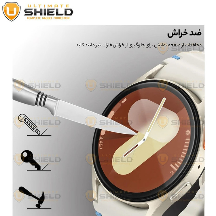 محافظ صفحه نمایش نانو آلتیمیت شیلد مدل Pmma-UL مناسب برای ساعت هوشمند سامسونگ Galaxy Watch 7 44mm بسته دو عددی