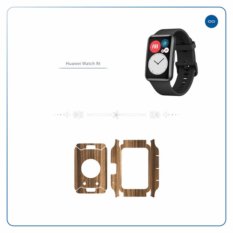 برچسب ماهوت طرح Light-Walnut-Wood مناسب برای ساعت هوشمند هوآوی Watch Fit