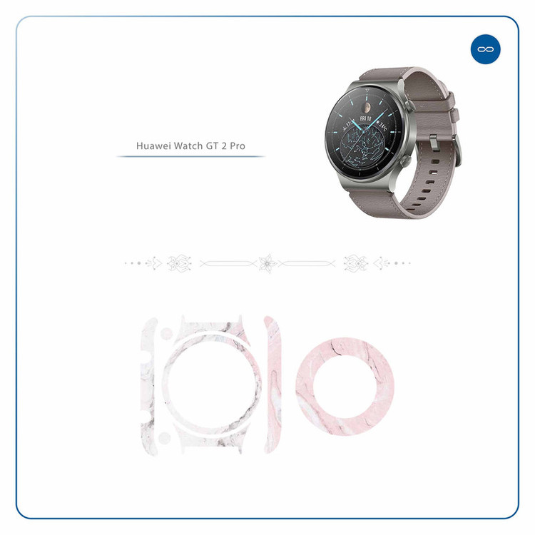 برچسب ماهوت طرح Blanco-Pink-Marble مناسب برای ساعت هوشمند هوآوی Watch GT 2 Pro