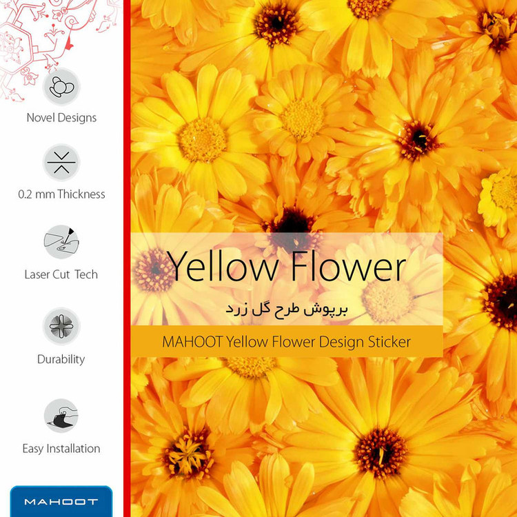 برچسب ماهوت طرح Yellow-Flower مناسب برای ساعت هوشمند هوآوی Watch GT 2 Pro
