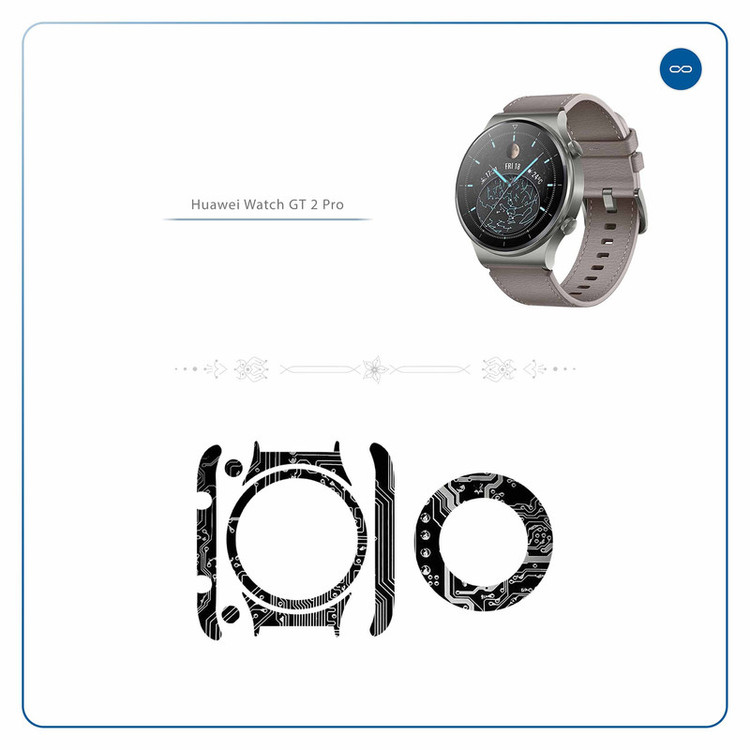 برچسب ماهوت طرح Black-Printed-Circuit-Board مناسب برای ساعت هوشمند هوآوی Watch GT 2 Pro