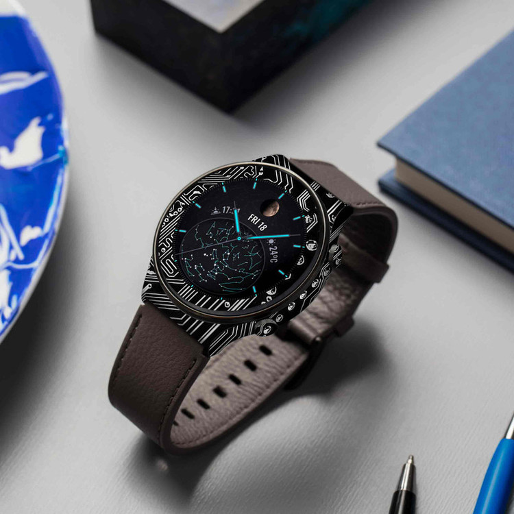 برچسب ماهوت طرح Black-Printed-Circuit-Board مناسب برای ساعت هوشمند هوآوی Watch GT 2 Pro
