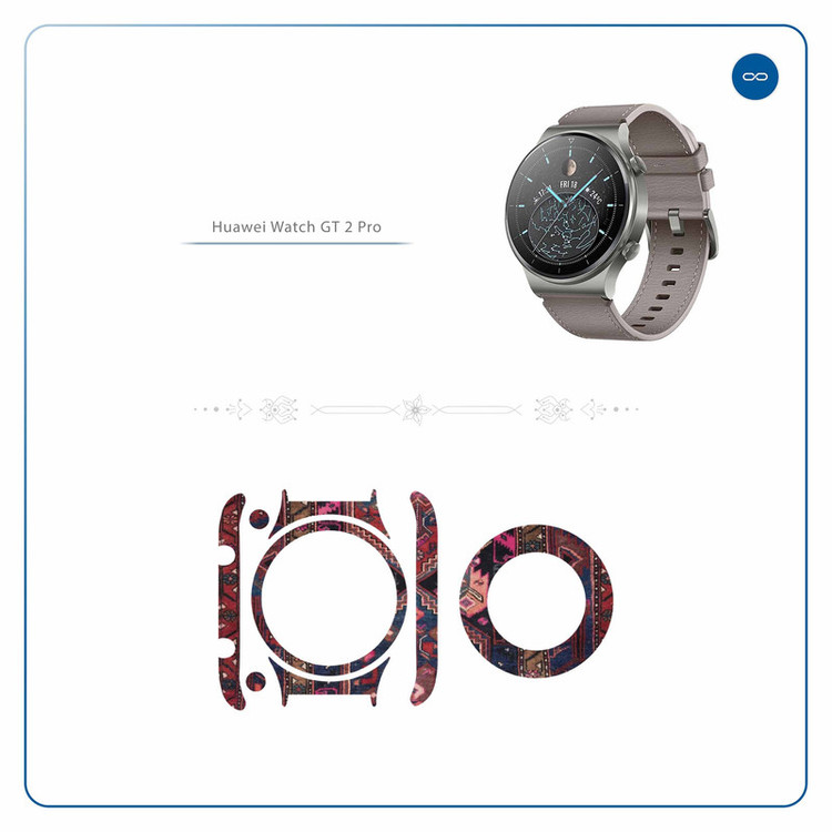 برچسب ماهوت طرح Rug مناسب برای ساعت هوشمند هوآوی Watch GT 2 Pro
