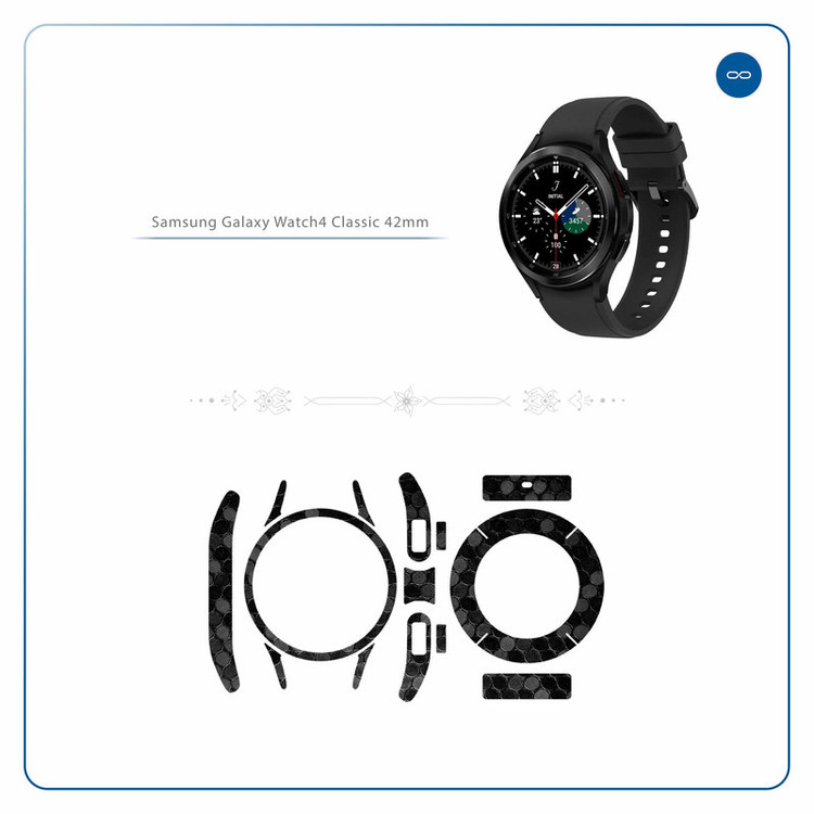 برچسب ماهوت طرح Honey-Comb-Circle مناسب برای ساعت هوشمند سامسونگ Watch4 Classic 42mm
