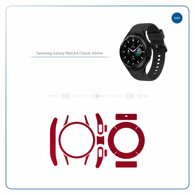 برچسب ماهوت طرح Matte-Warm-Red مناسب برای ساعت هوشمند سامسونگ Watch4 Classic 42mm
