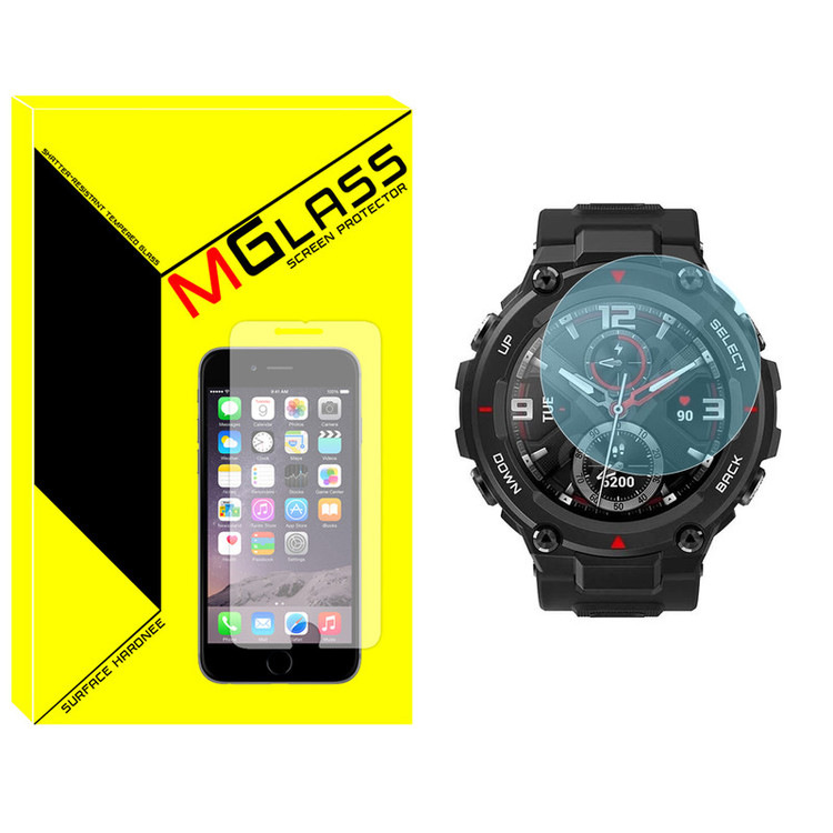 محافظ صفحه نمایش شیشهای امگلس مدل Glass-MG مناسب برای ساعت هوشمند امیزفیت T-Rex pro