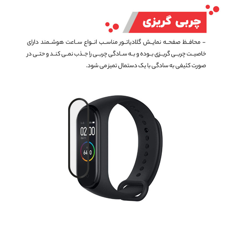 محافظ صفحه نمایش گلادیاتور مدل GWP1000 مناسب برای ساعت هوشمند شیائومی Mi Band 4
