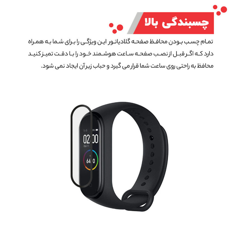 محافظ صفحه نمایش گلادیاتور مدل GWP2000 مناسب برای ساعت هوشمند شیائومی Mi Band 4 بسته دو عددی