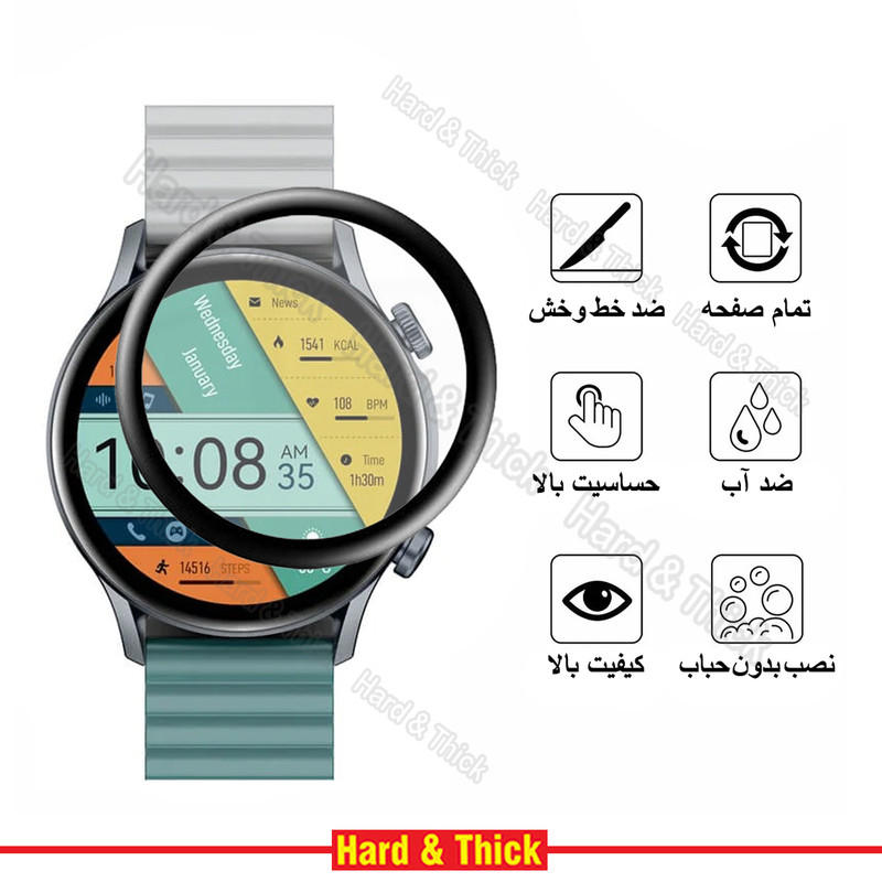 محافظ صفحه نمایش نانو هارد اند تیک مدل Pmma-HT مناسب برای ساعت هوشمند کیسلکت KR LTD بسته دو عددی