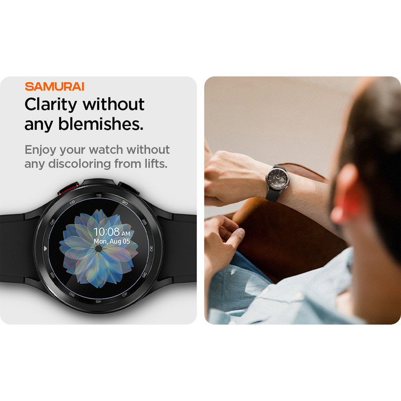 محافظ صفحه نمایش سامورایی مدل Haku مناسب برای ساعت هوشمند سامسونگ Galaxy Watch 4 46mm