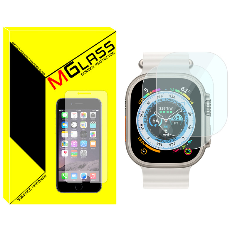 محافظ صفحه نمایش شیشهای امگلس مدل SH-MG مناسب برای ساعت هوشمند هاینو تکو T99 Ultra Max بسته دو عددی