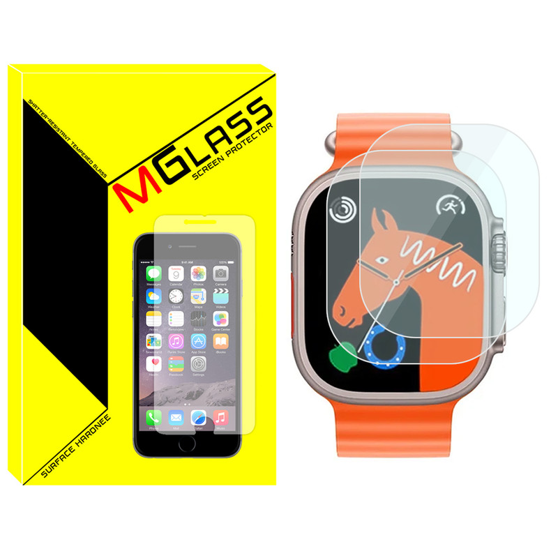 محافظ صفحه نمایش شیشهای امگلس مدل SH-MG مناسب برای ساعت هوشمند هاینو تکو T93 Ultra Max بسته دو عددی
