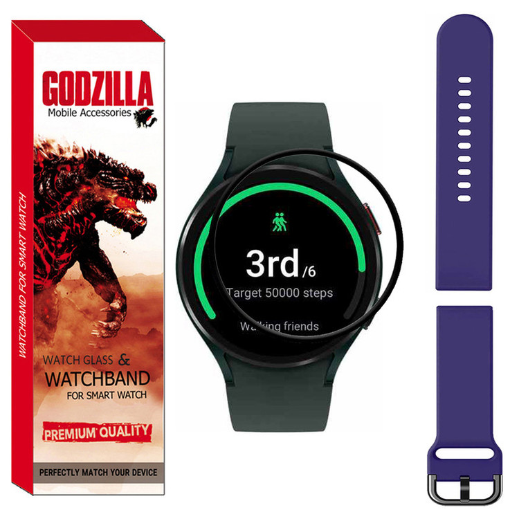 محافظ صفحه نمایش گودزیلا مدل GS-SIL-SQ مناسب برای ساعت هوشمند سامسونگ Watch 4 44mm به همراه بند