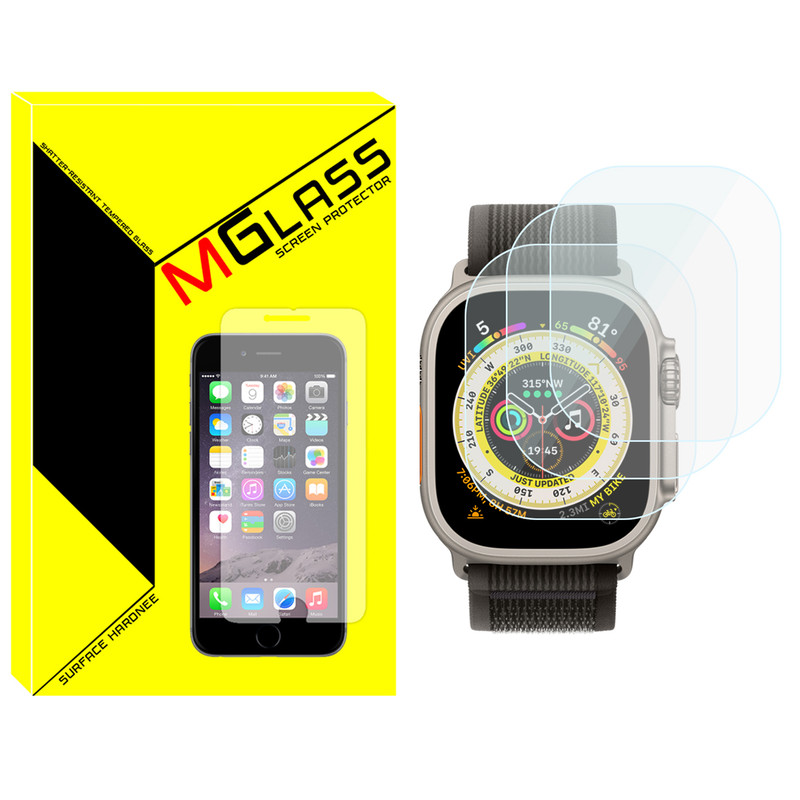 محافظ صفحه نمایش شیشهای امگلس مدل SH-MG مناسب برای ساعت هوشمند هاینو تکو T94 Ultra Max بسته سه عددی