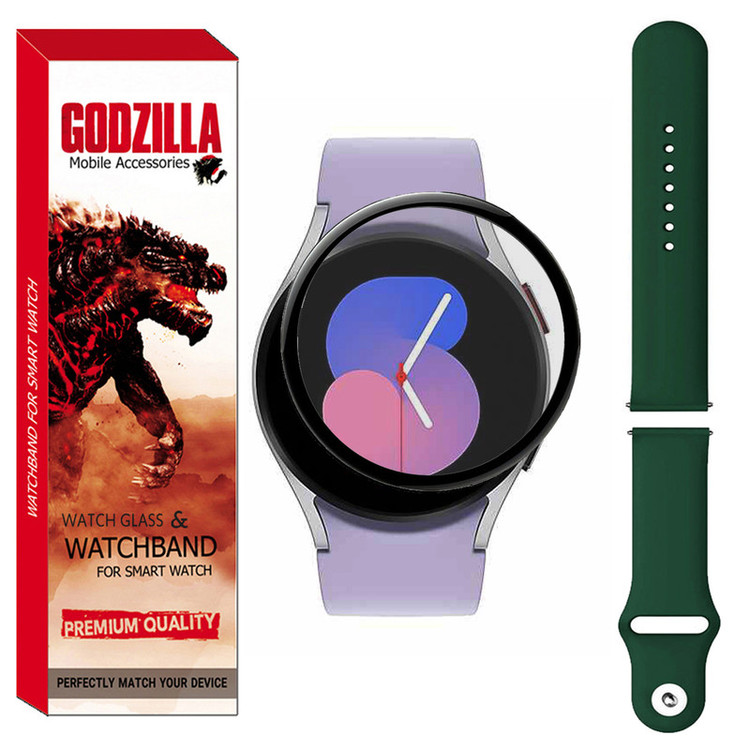 محافظ صفحه نمایش گودزیلا مدل GS-Sili-DK مناسب برای ساعت هوشمند سامسونگ GALAXY Watch 5 44mm به همراه بند