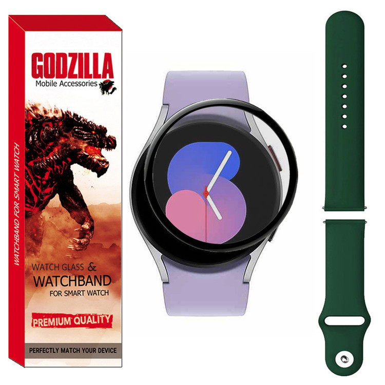 محافظ صفحه نمایش گودزیلا مدل GS-Sili-DK مناسب برای ساعت هوشمند سامسونگ GALAXY Watch 5 40mm به همراه بند