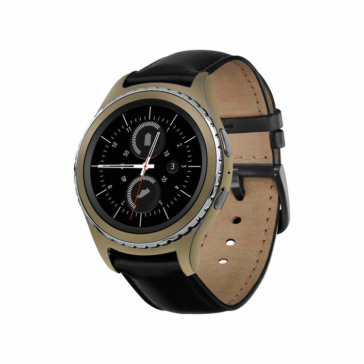 برچسب ماهوت طرح Matte-Gold مناسب برای ساعت هوشمند سامسونگ Galaxy Gear S2 Classic