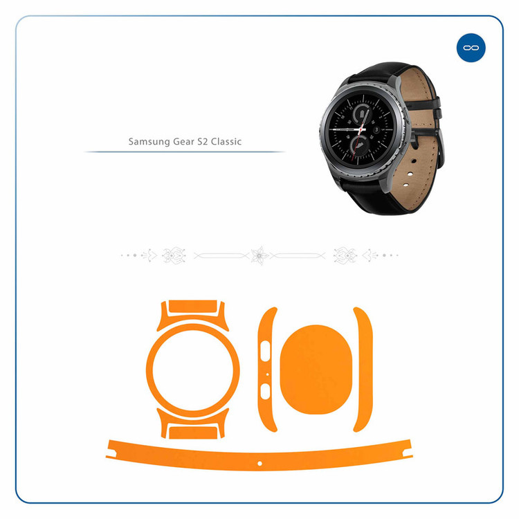 برچسب ماهوت طرح Matte-Orange مناسب برای ساعت هوشمند سامسونگ Galaxy Gear S2 Classic
