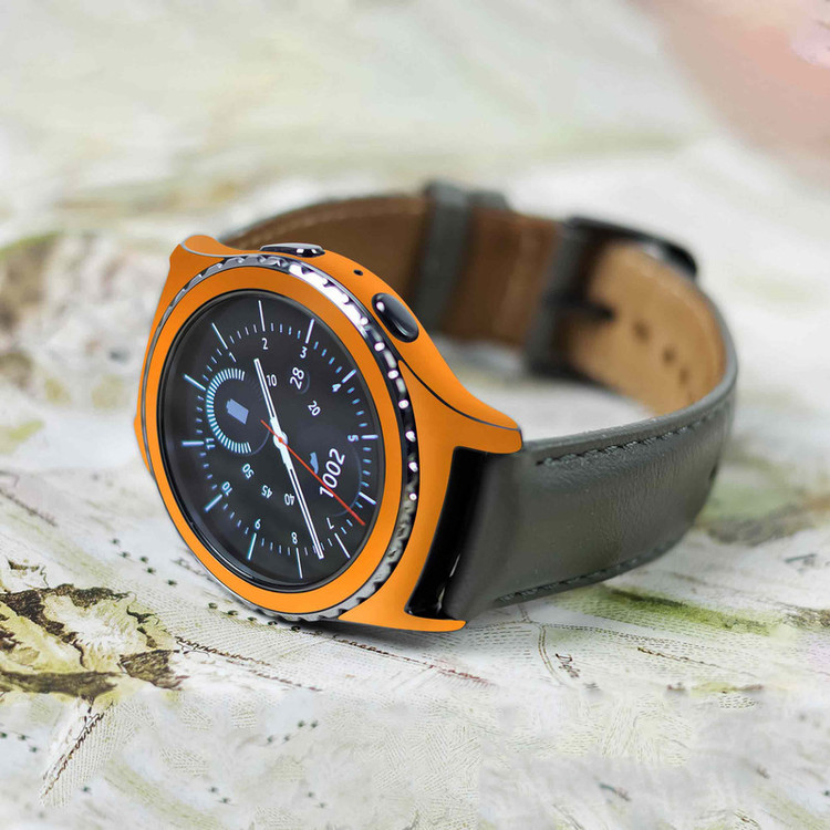 برچسب ماهوت طرح Matte-Orange مناسب برای ساعت هوشمند سامسونگ Galaxy Gear S2 Classic